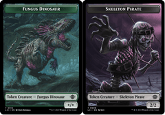 Fungus Dinosaur (0012) // Skeleton Pirate (0008) Double-Sided Token - Foil